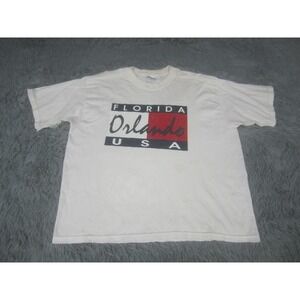 Orlando Florida USA Shirt Adult XL White Graphic Print Crew Neck Short Sleeve